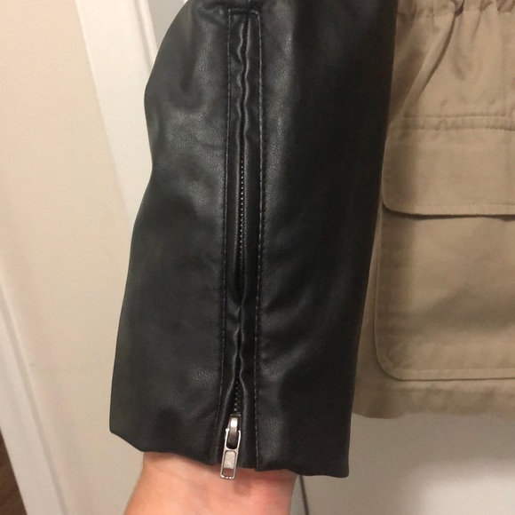 Olive & Oak Jacket w/ drawstring/zipper, pleather - Picture 4 of 7